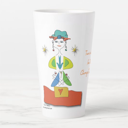 "Meryl" - Tuning in Yoga Latte Tasse (Vorderseite)