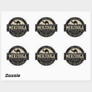 Merzouga Sahara Kamelritt Vintage-Abzeichen | Retr Runder Aufkleber