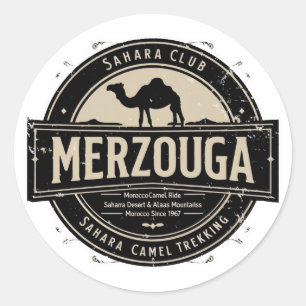 Merzouga Sahara Kamelritt Vintage-Abzeichen Retr Runder Aufkleber