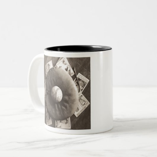 MES01BWD3 Baseball Cards.tif Zweifarbige Tasse (Vorderseite Links)