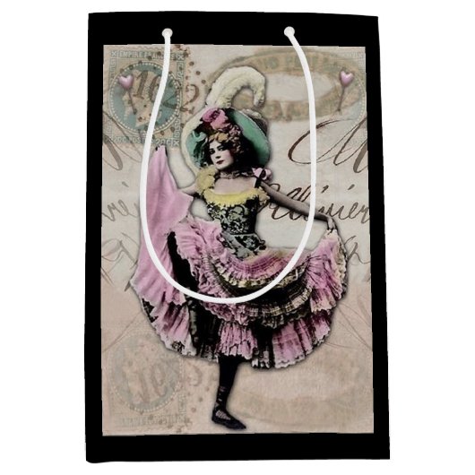 Mes Amis Cancan-Tänzer 3 Mittlere Geschenktüte (Vorderseite)