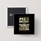 Mes Nacional del Trabajo Social Button (Vorne & Hinten)