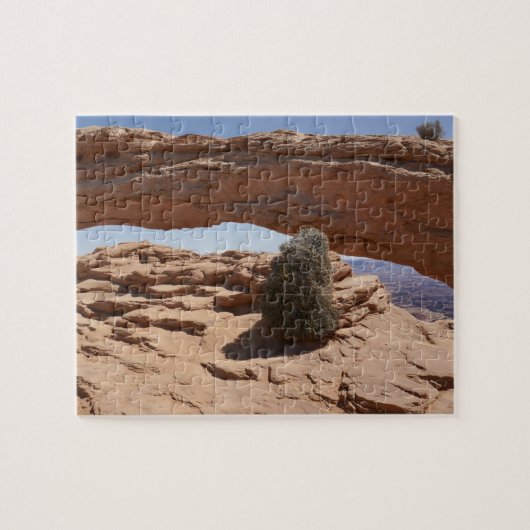 Mesa Arch and Tumbleweed in Canyonlands Puzzle (Horizontal)