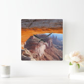 Mesa Arch at Sunrise, Utah Quadratische Wanduhr (Zuhause)
