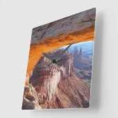 Mesa Arch at Sunrise, Utah Quadratische Wanduhr (Winkel)