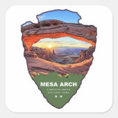 Mesa Arch Canyonlands National Park Arrowhead Quadratischer Aufkleber (Vorderseite)