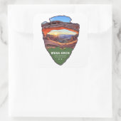 Mesa Arch Canyonlands National Park Arrowhead Quadratischer Aufkleber (Tasche)