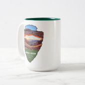 Mesa Arch Canyonlands National Park Arrowhead Zweifarbige Tasse (Vorderseite Links)