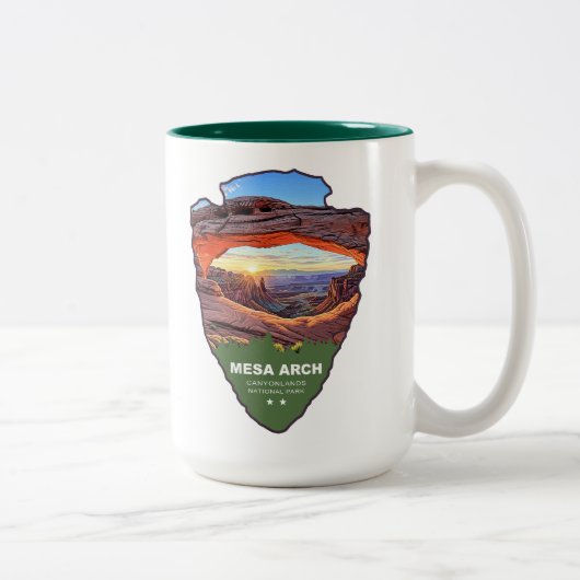 Mesa Arch Canyonlands National Park Arrowhead Zweifarbige Tasse (Rechts)