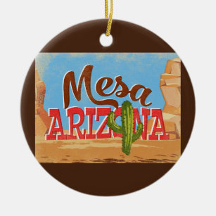 Mesa Arizona Cartoon Desert Vintage Travel Keramik Ornament