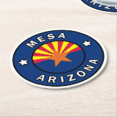 Mesa Arizona Runder Pappuntersetzer (Angewinkelt)