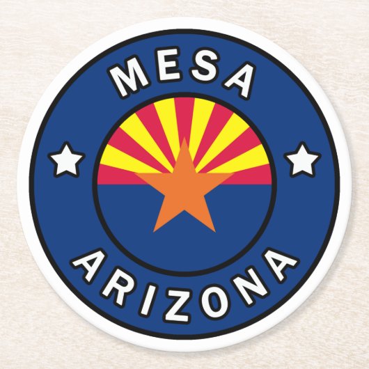 Mesa Arizona Runder Pappuntersetzer (Vorderseite)