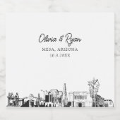 Mesa Arizona Skyline Personalisiertes Bier-Label Bierflaschenetikett (Einzelnes Label)