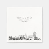 Mesa Arizona Skyline Wedding Paper Cocktail Napkin Serviette (Vorderseite)