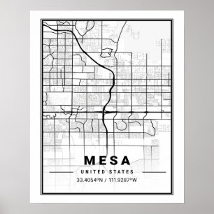 Mesa Arizona USA Reise Stadtplan Poster