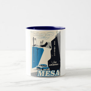 Mesa Arizona Vintages Reiseplakat Zweifarbige Tasse