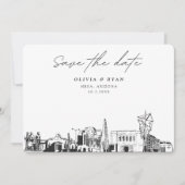 Mesa Arizona Wedding Skyline Save the Date Einladung (Vorderseite)
