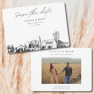Mesa Arizona Wedding Skyline Save the Date Einladung
