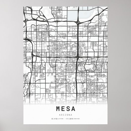 Mesa City Map Poster (Vorne)
