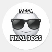 Mesa Final Boss Cool Emoji Sticker (Vorderseite)