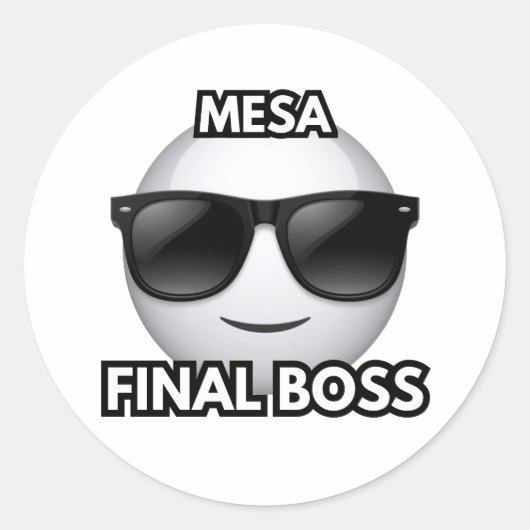 Mesa Final Boss Cool Emoji Sticker (Vorderseite)