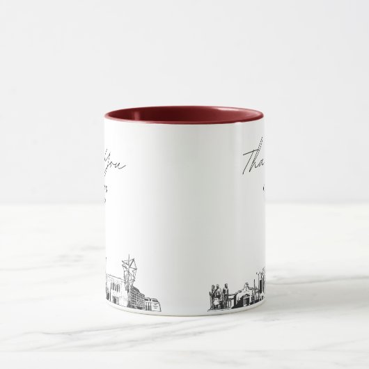 Mesa Skyline Sketch Simple Custom Wedding Tasse (Zentrum)