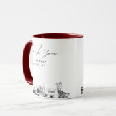 Mesa Skyline Sketch Simple Custom Wedding Tasse (Vorderseite Links)