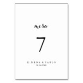 Mesa Spanish Wedding Tischnummer (Rückseite)