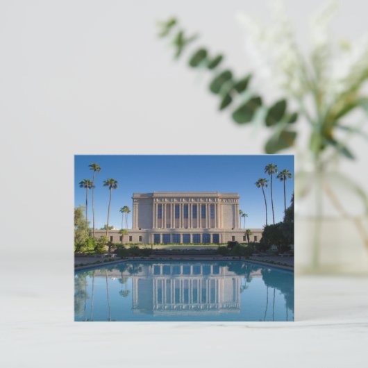 Mesa Tempel reflektiert in einem blauen Pool Postkarte (Stehend Vorderseite)