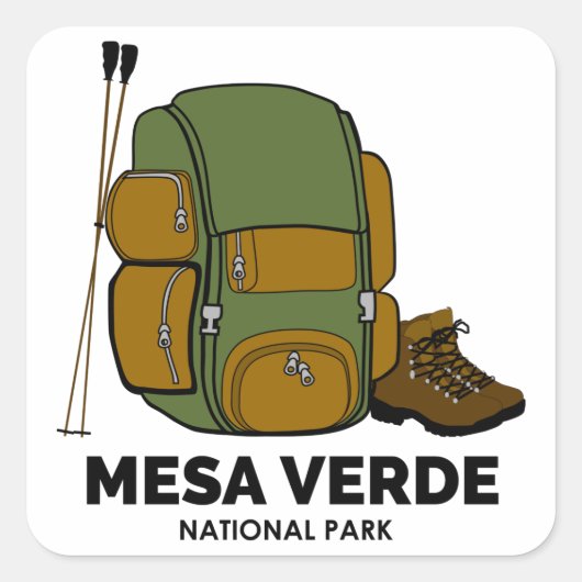 Mesa Verde National Park Backpack Quadratischer Aufkleber (Vorderseite)