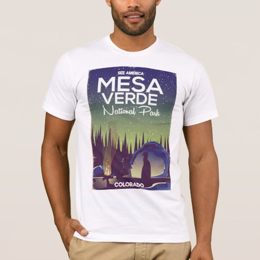 Mesa Verde National Park Camping Reiseplakat T-Shirt (Vorderseite)