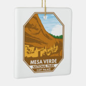Mesa Verde National Park Cliff Palace Retro Emblem Keramikornament (Rechts)