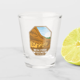 Mesa Verde National Park Cliff Palace Retro Emblem Schnapsglas
