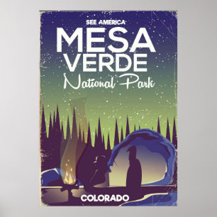 Mesa Verde Nationalpark Camping Reiseplakat Poster