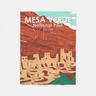 Mesa Verde Nationalpark Colorado Farbige Vintage-A Fleecedecke