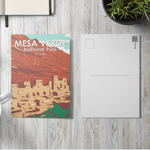 Mesa Verde Nationalpark Colorado Farbige Vintage-A Postkarte