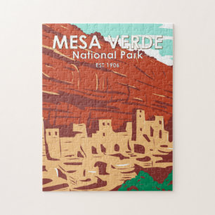 Mesa Verde Nationalpark Colorado Farbige Vintage-A Puzzle