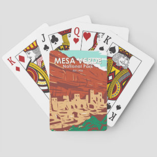 Mesa Verde Nationalpark Colorado Farbige Vintage-A Spielkarten