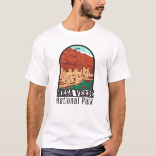 Mesa Verde Nationalpark Colorado Farbige Vintage T-Shirt