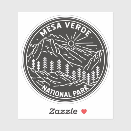 Mesa Verde Nationalpark Colorado Monoline Aufkleber (Blatt)