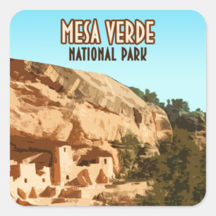 Mesa Verde Nationalpark Colorado Quadratischer Aufkleber