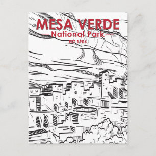 Mesa Verde Nationalpark Colorado Vintage Postkarte