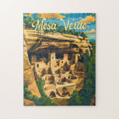 Mesa Verde Nationalpark Illustration Kunst, Dichtu Puzzle (Vertikal)