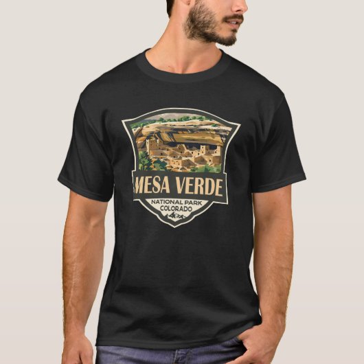 Mesa Verde Nationalpark Illustration Kunst, Dichtu T-Shirt (Vorderseite)