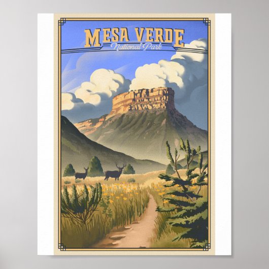 Mesa Verde Nationalpark Litho Artwork Poster (Vorne)