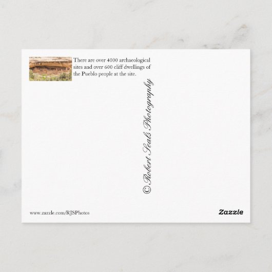 Mesa Verde Nationalpark Postkarte (Rückseite)