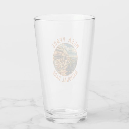 Mesa Verde Nationalpark Retro Distressed Circle Glas (Rückseite)