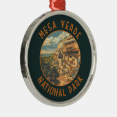 Mesa Verde Nationalpark Retro Distressed Circle Ornament Aus Metall (Rechts)