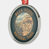 Mesa Verde Nationalpark Retro Distressed Circle Ornament Aus Metall (Links)