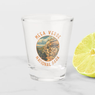 Mesa Verde Nationalpark Retro Distressed Circle Schnapsglas